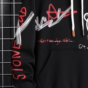 Jacket, XL, Black and Red with design